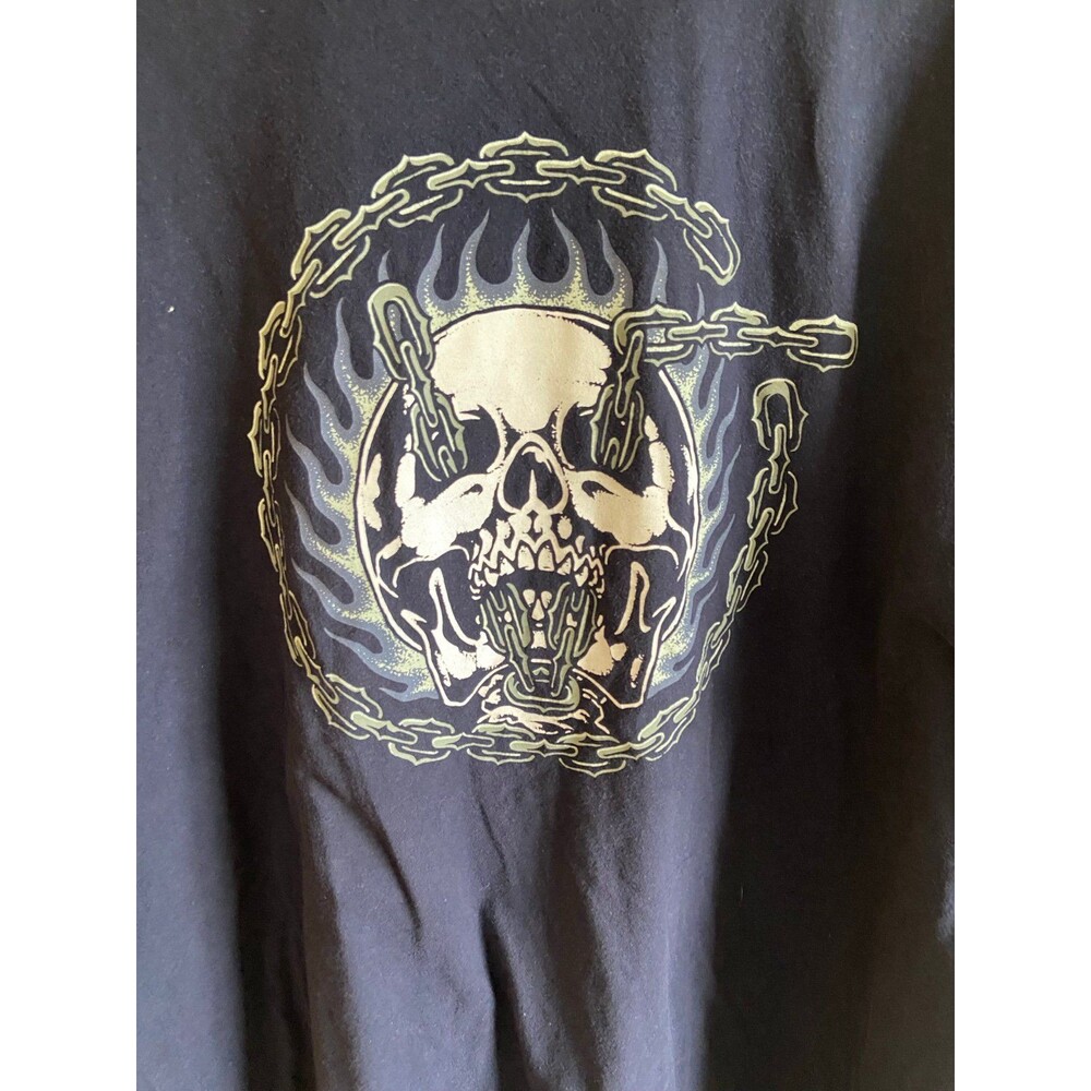 Vans Men’s Skull Chains Goth Grunge Y2K Skateboarding Graphic Navy T-Shirt, XL - Picture 7 of 10